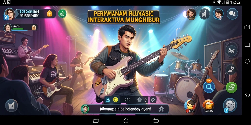 Tampilan screenshot gameplay AA62 menampilkan pengalaman musik yang seru.