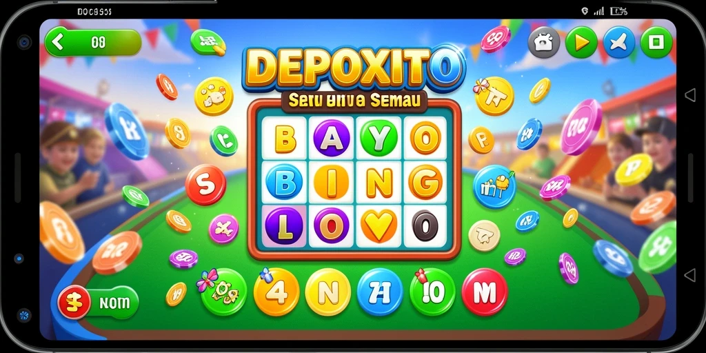 Gameplay seru dalam DEPOXITO dengan suasana Bingo yang meriah.