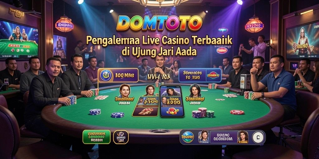 Screenshot DOMTOTO menampilkan gameplay Live Casino yang seru dan interaktif.