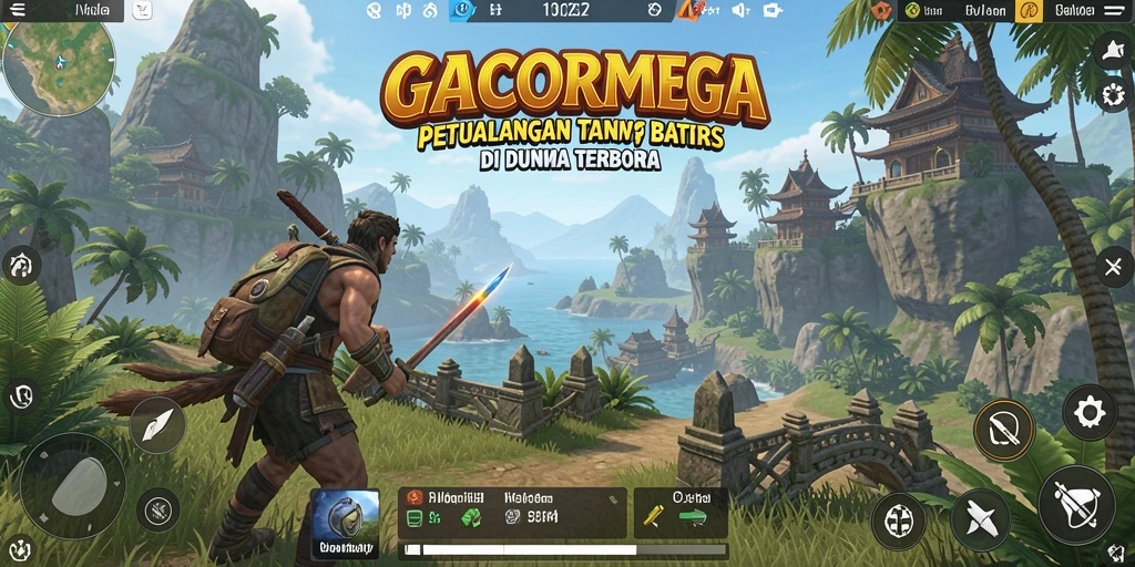 Tangkapan layar menampilkan gameplay GACORMEGA di lingkungan yang menakjubkan.