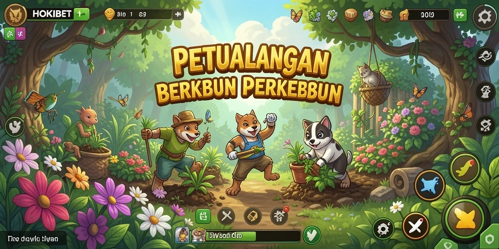 Screenshot HOKIBET menampilkan aktivitas berkebun yang mengasyikkan.