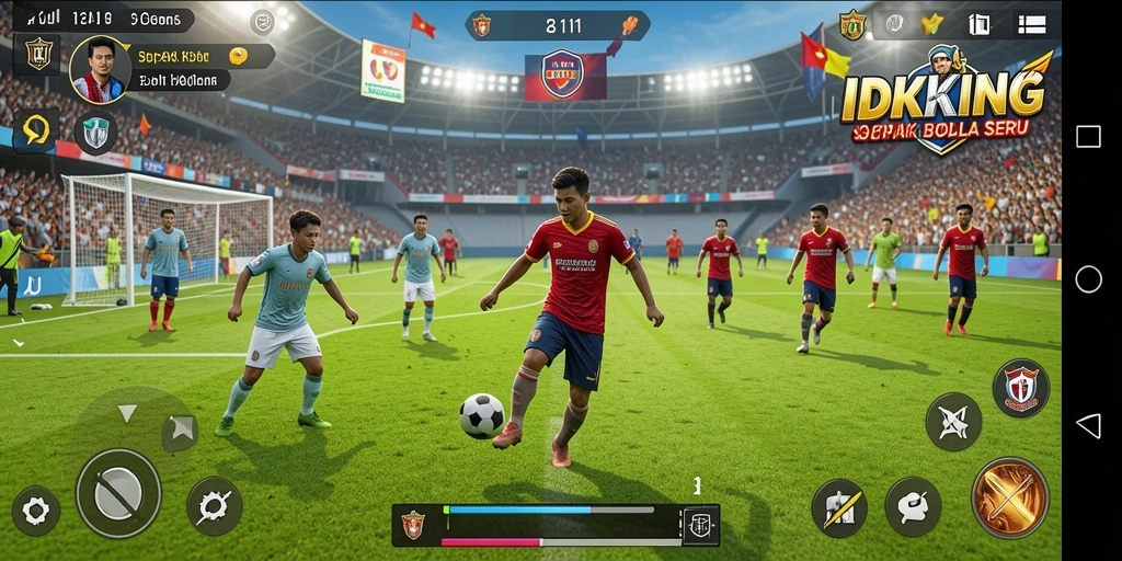 Tampilan menarik dari gameplay sepak bola IDRKING.