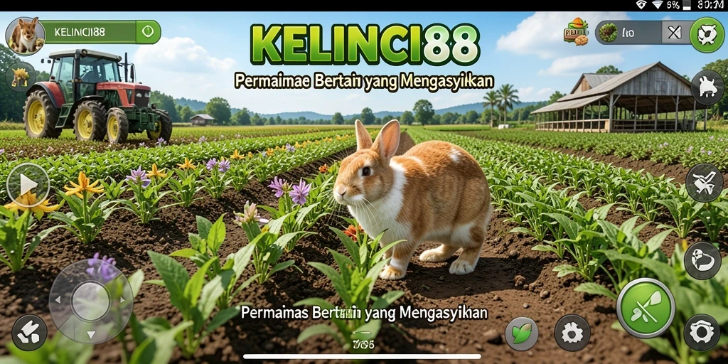 Tampilan gameplay KELINCI88 yang menarik saat bertani.