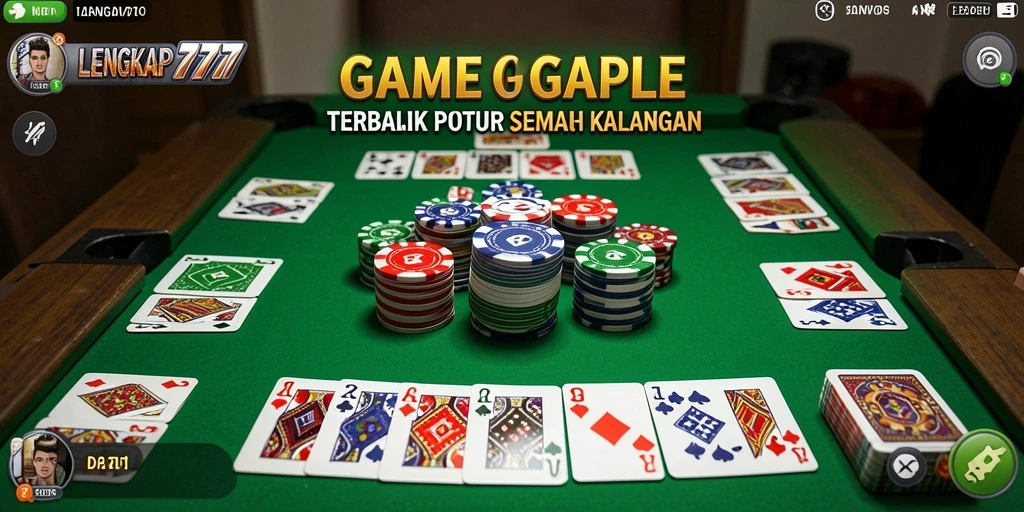 Tampilan gameplay seru dalam LENGKAP777 yang penuh strategi Gaple.
