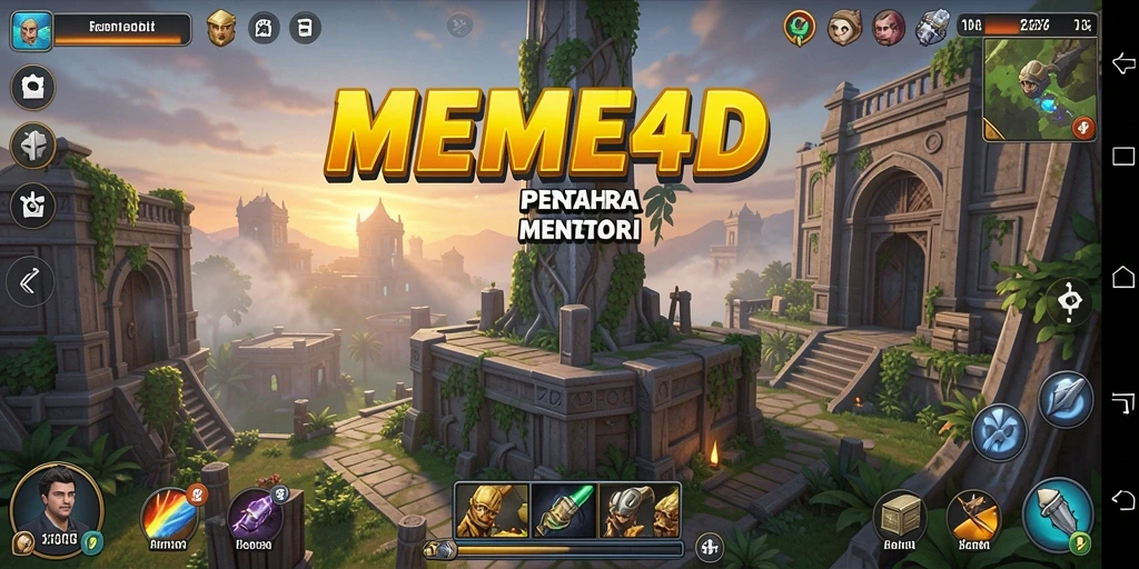 Tampilan gameplay <strong>MEME4D</strong> yang penuh strategi Tower Defense.